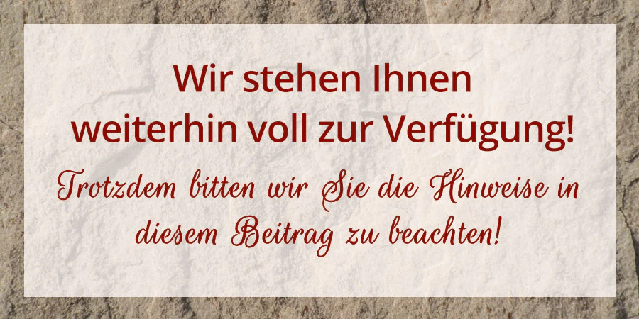 Hinweise Corona-Virus